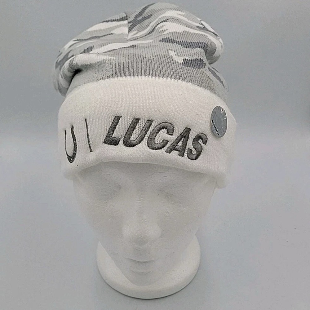 Indianapolis Colts Salute To Service Lucas Oil Knit Cuffed Beanie Hat Camo New